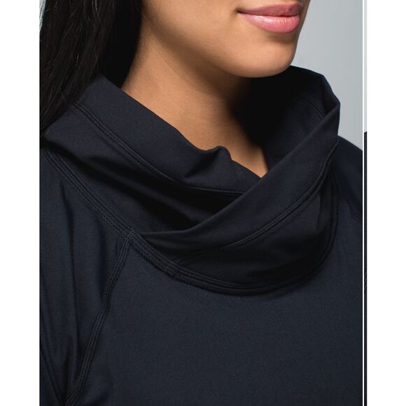 Lululemon Healthy Heart Pullover Black SZ 10 Cowl Neck Long Sleeve Top athletic - Picture 3 of 8